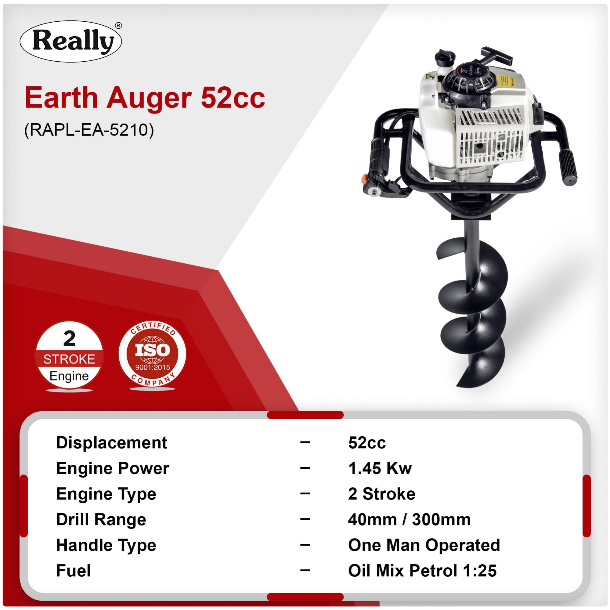 Really Earth Auger 52cc 2 Stroke (RAPL-EA-5210)