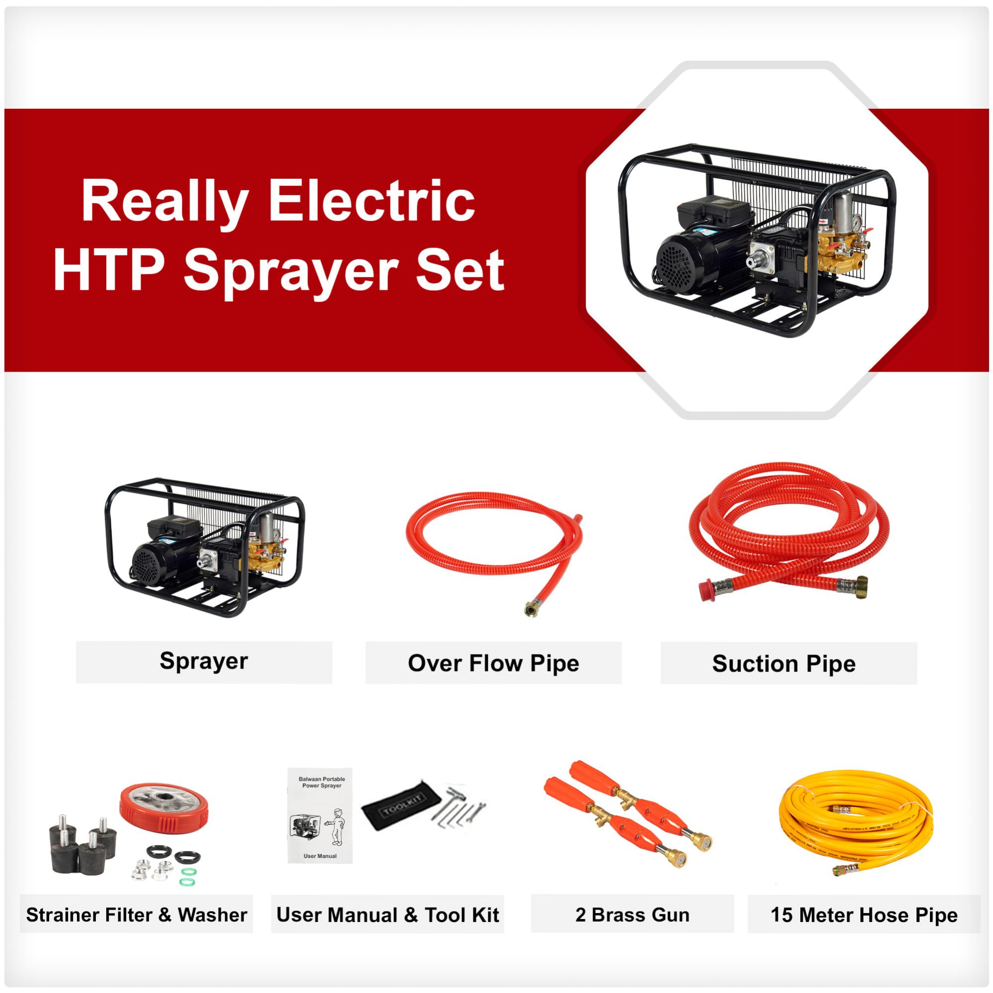 Really Electric HTP Sprayer Set (RAPL-PS-26A) with Pipe and Gun