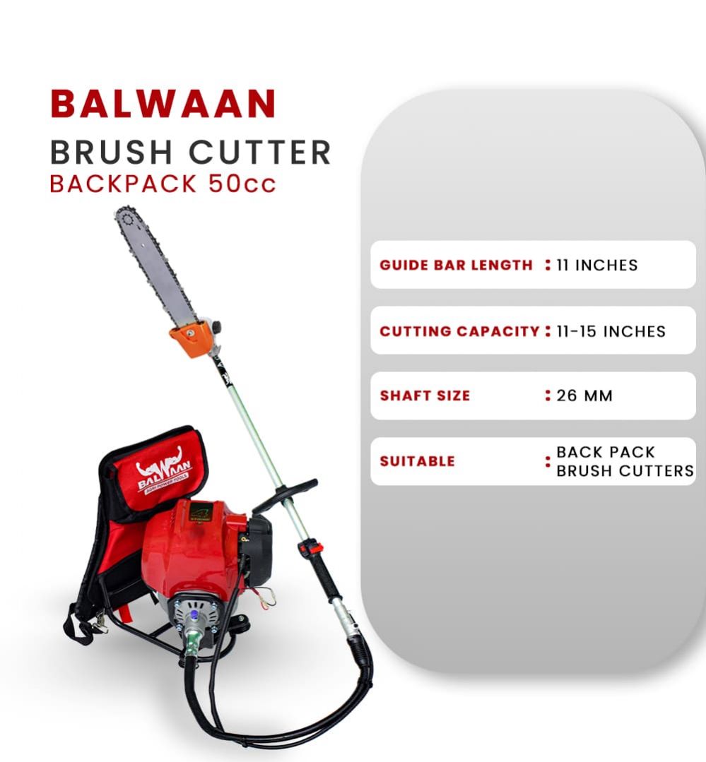 Balwaan Back Pack Crop Cutter with Chainsaw| 50cc Pro