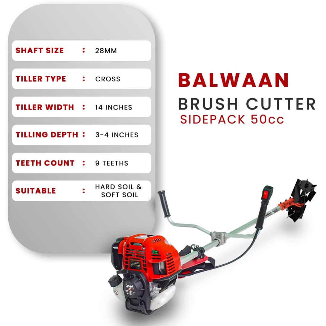 Balwaan Side Pack Crop Cutter with Tiller| 50cc Pro
