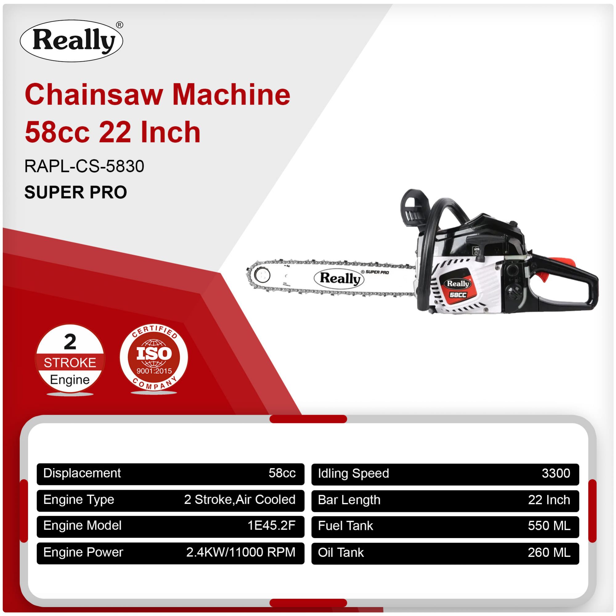 Really 22 inches SUPER PRO Chainsaw (RAPL-CS-5830-22 inch)