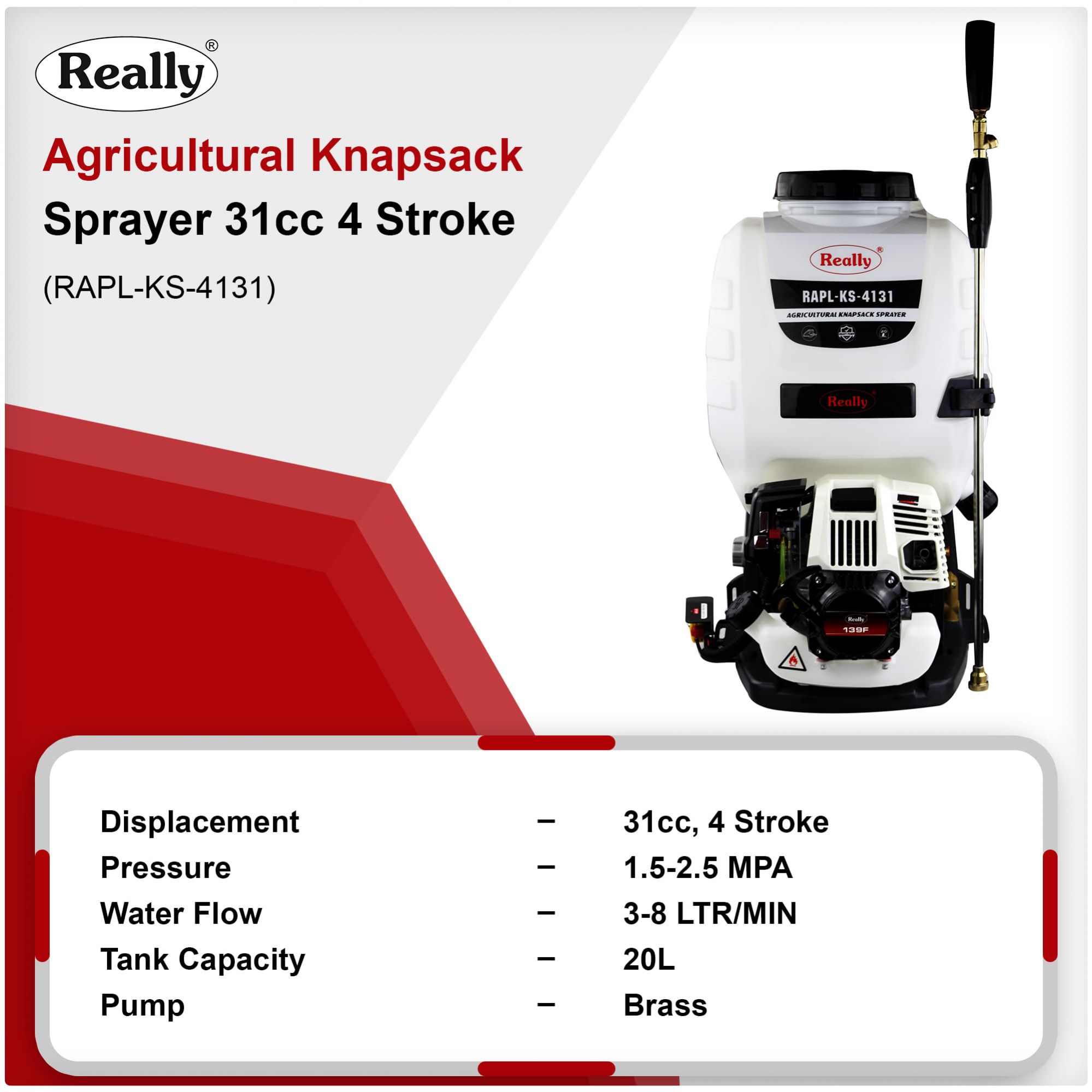 Really Knapsack Sprayer,139F Engine (RAPL-KS -4131)