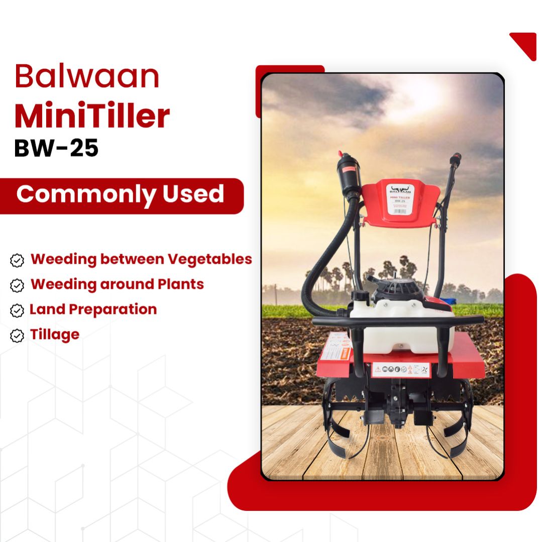 Balwaan 63cc Mini Agricultural Power Tiller| BW-25
