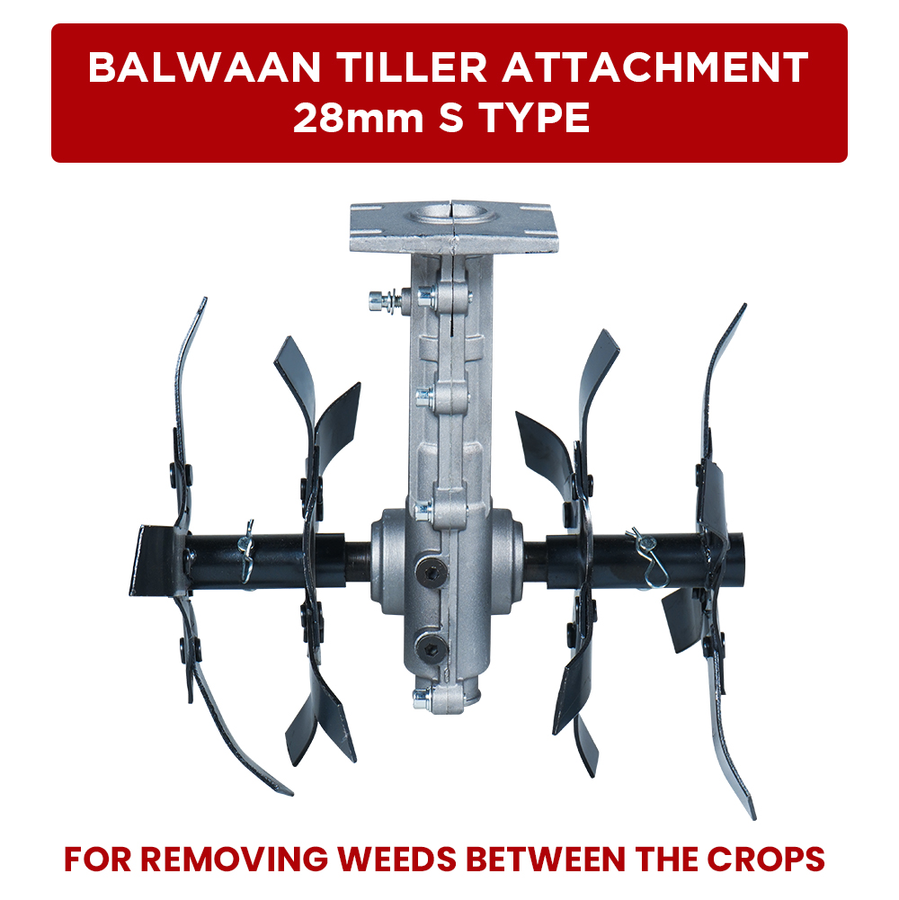Balwaan 28mm S type Tiller Attachment  (11 Inch) - Silver