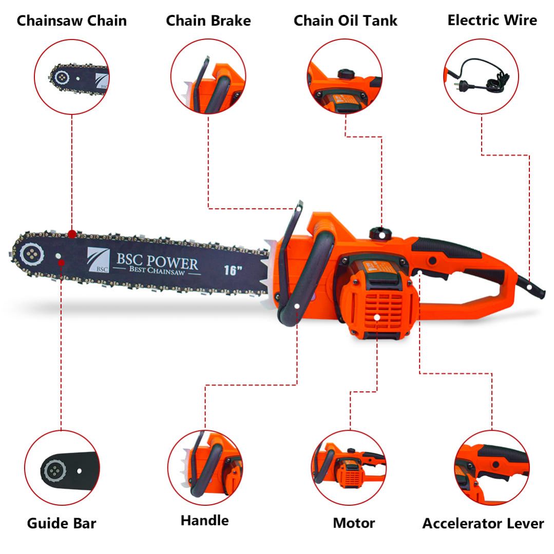 BSC Electric Chainsaw with 16 inch Guidebar | BSC 1900