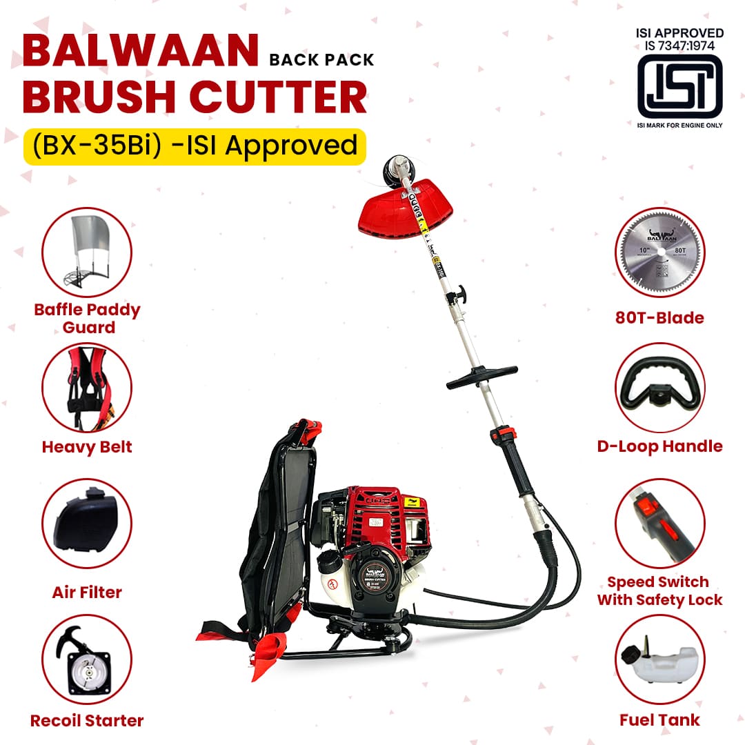 Balwaan Backpack 35cc ISI Marked Brush Cutter| BX-35Bi
