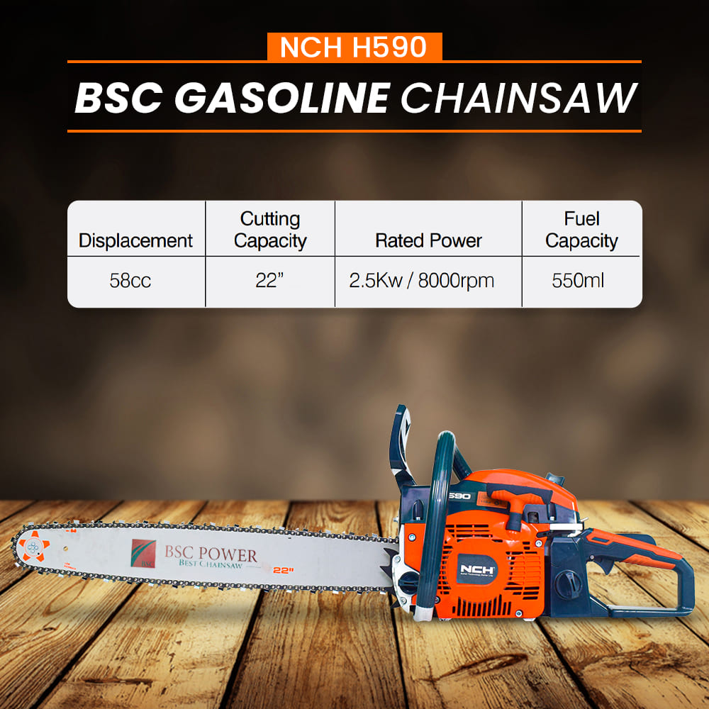 NCH 58cc Chainsaw with 22 inches Guidebar | NCH H590