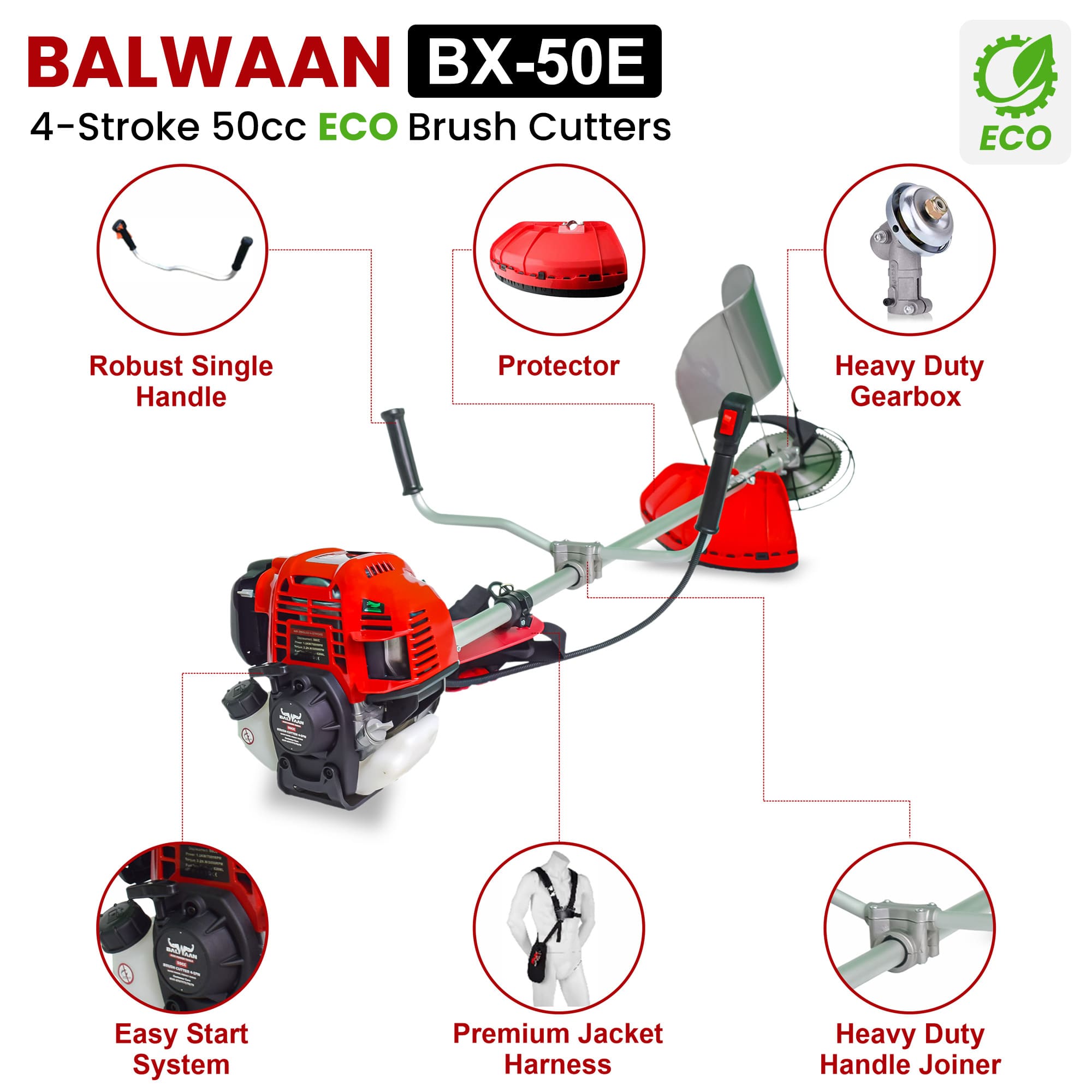 Balwaan  50cc Eco Side Pack Crop cum Grass Cutter|BX-50E