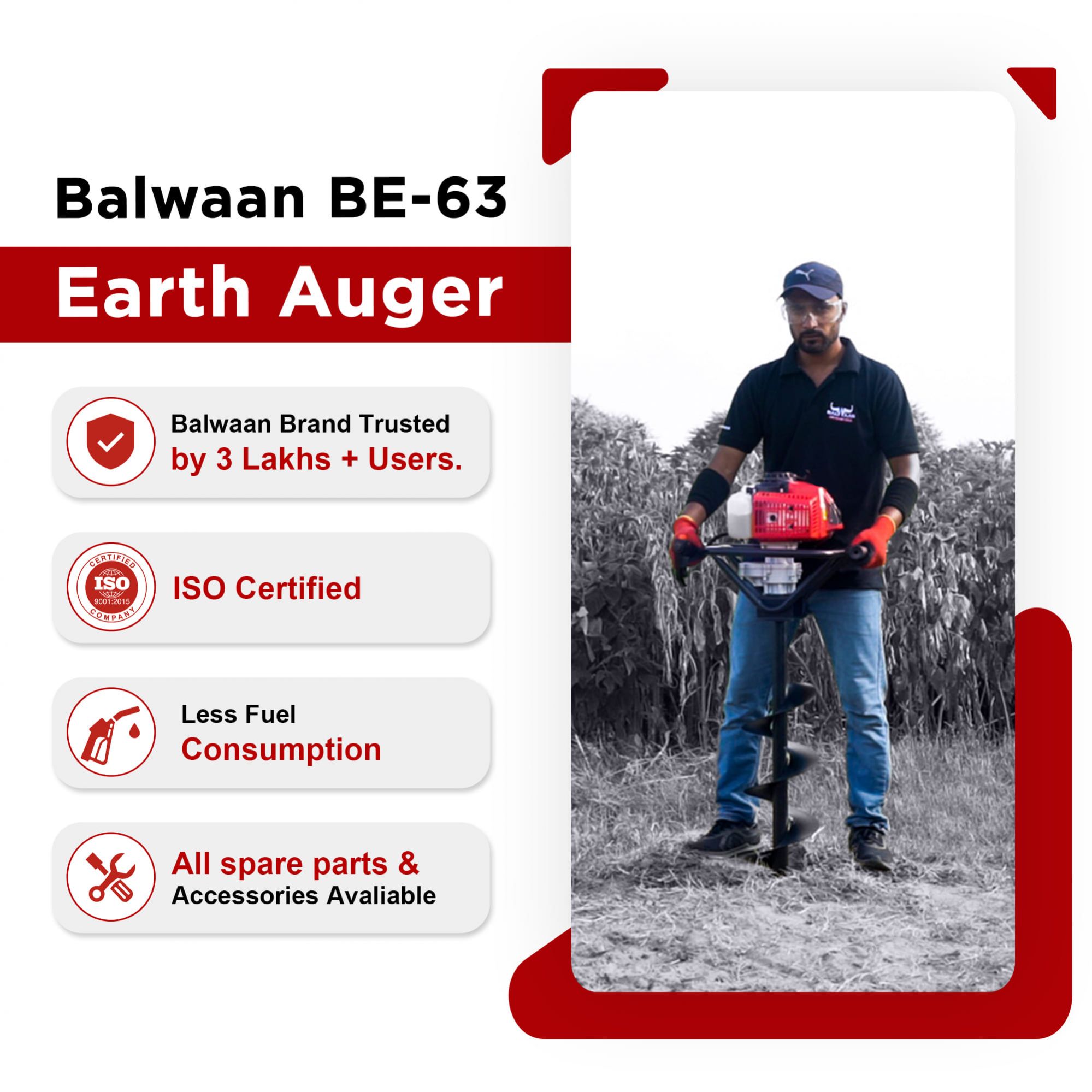 Balwaan 63cc Engine powered Soil Digger| BE-63