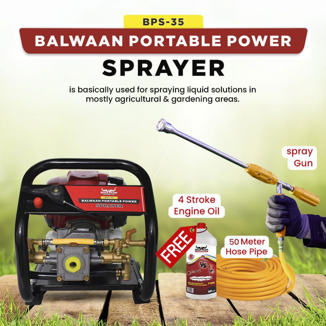 Balwaan Portable Power Sprayer with 50m hose| BPS-35