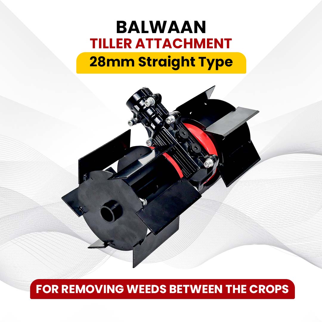 Balwaan Tiller Attachment 28mm Straight Type (12 inch) - Black