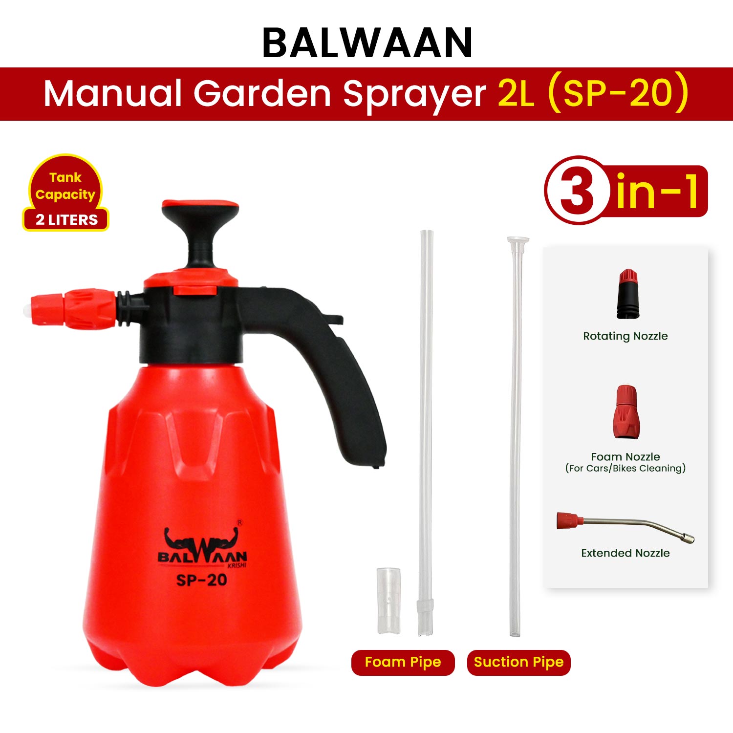 Balwaan 3-in-1 Manual Sprayer 2 Liters (SP-20)