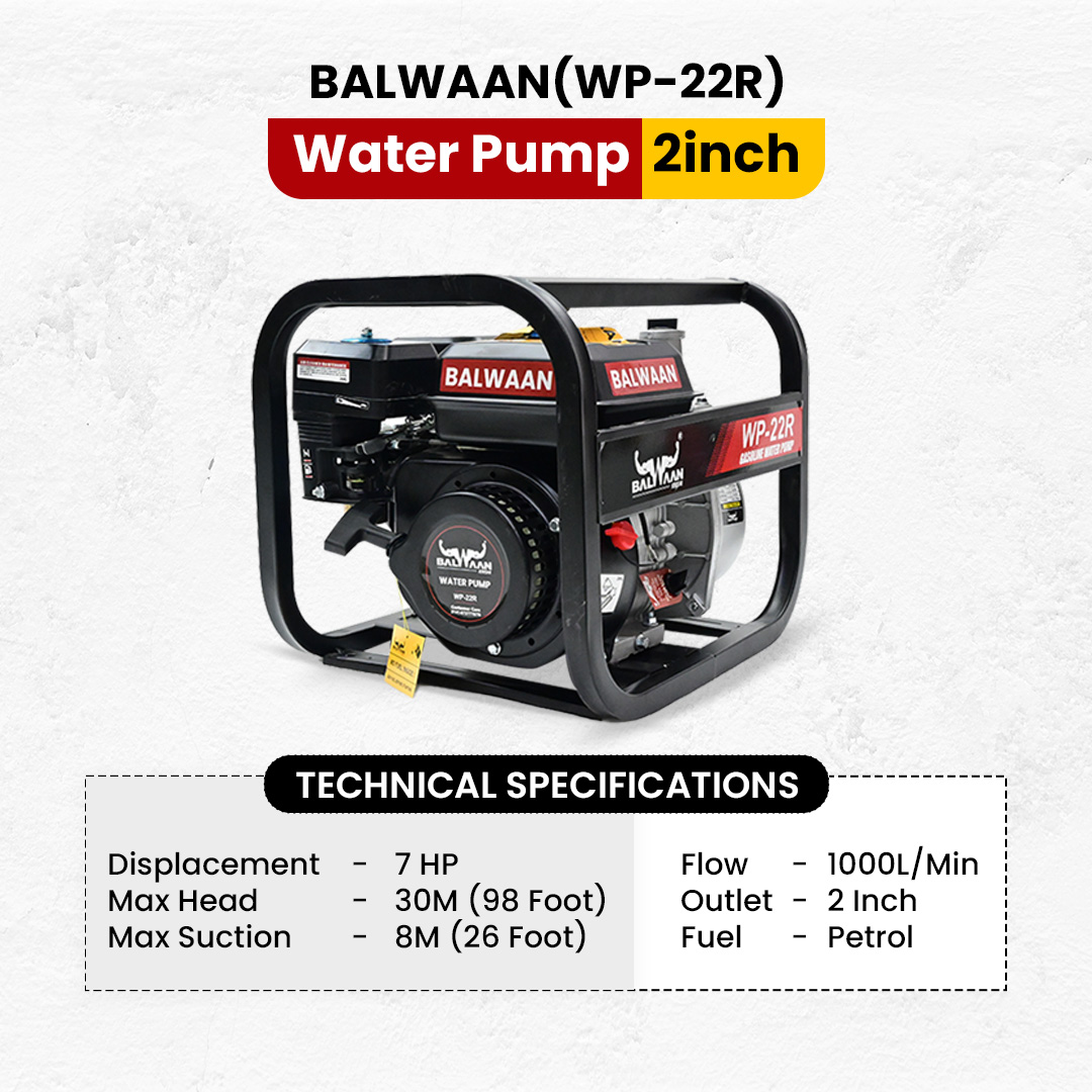 Balwaan WP-22R 7HP Water Pump