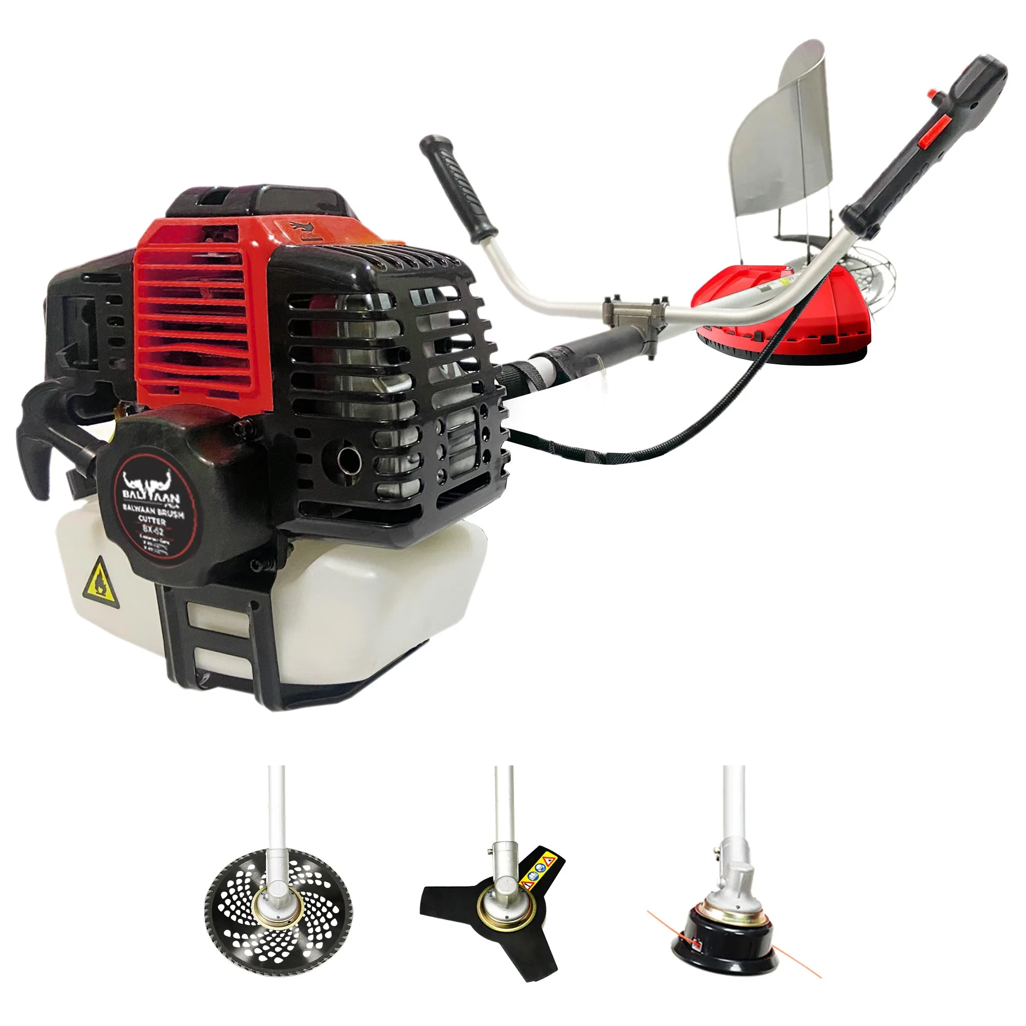 Balwaan-brush-cutter-bx-52-with-its-three-attachments