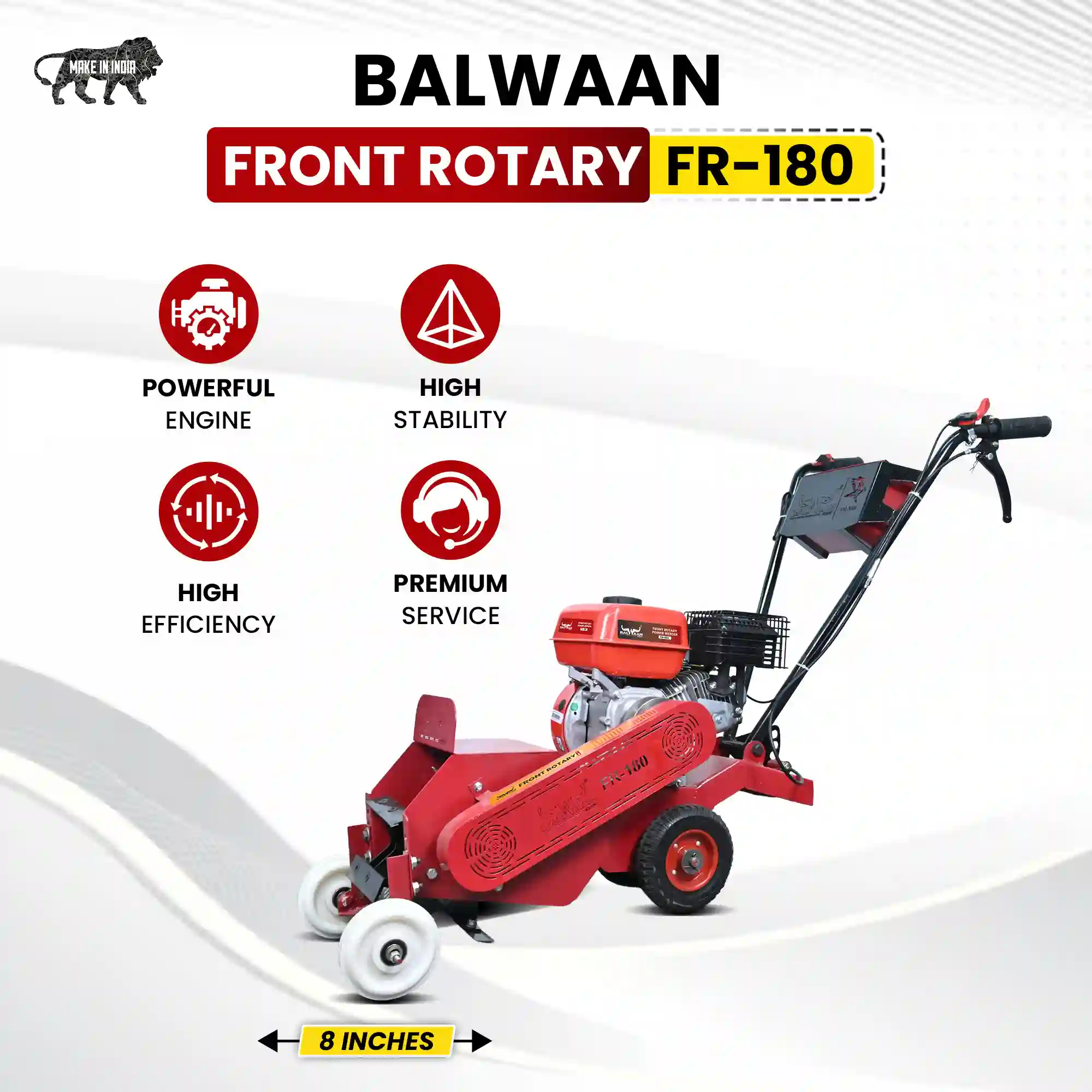 balwaan 7 hp 4 stroke petrol power weeder for inter cultivation