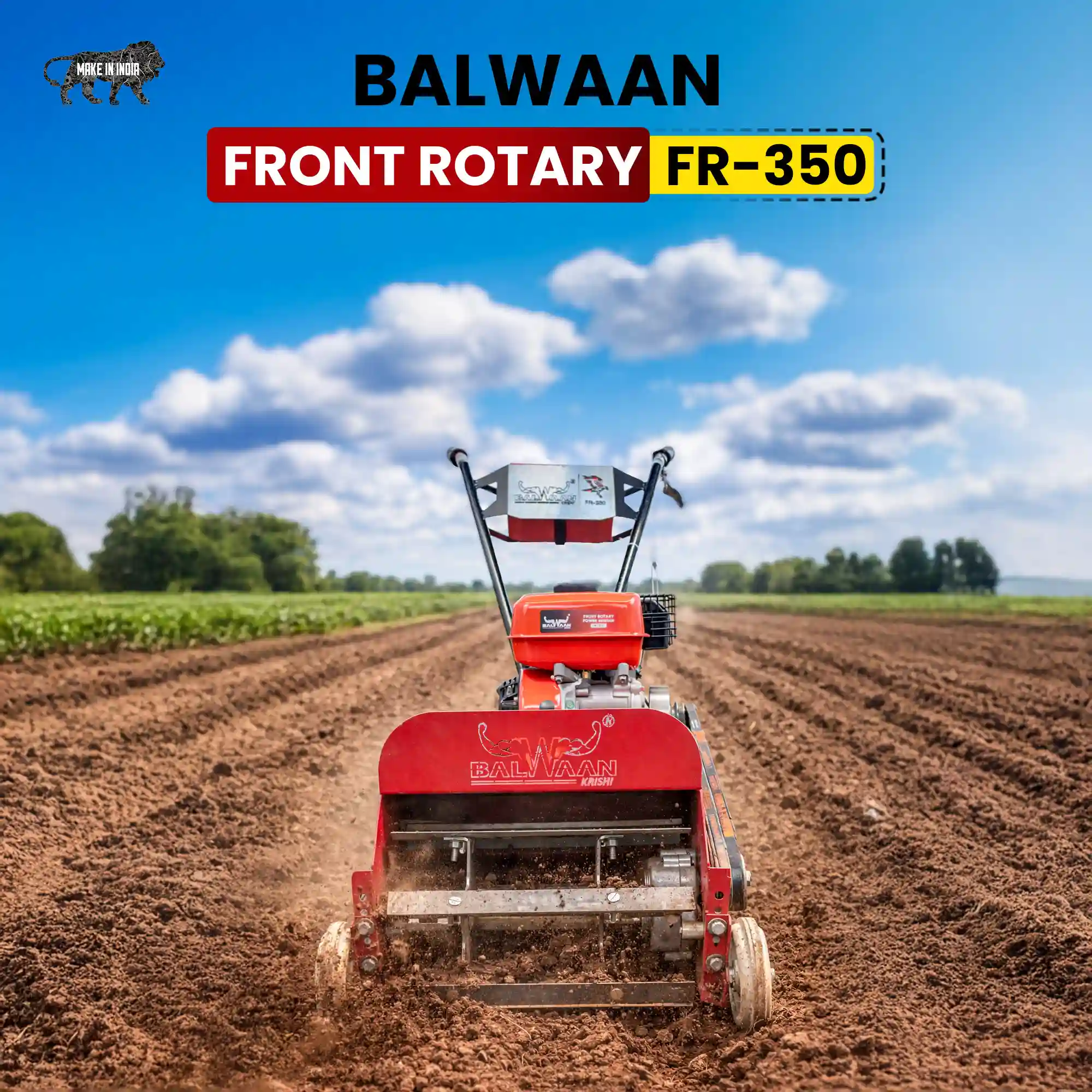 7HP Balwaan FR-350 inter cultivator machine with 16 inch working width tiller