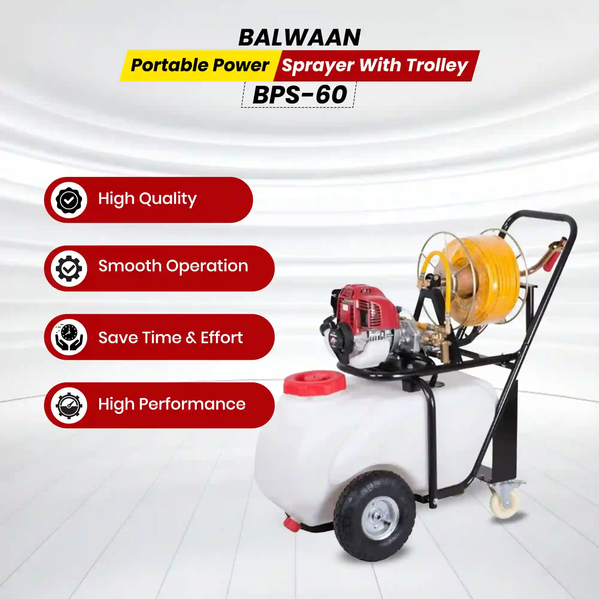 Balwaan trolley sprayer machine BPS-60 for agriculture spraying pesticide fertilizer and sanitization
