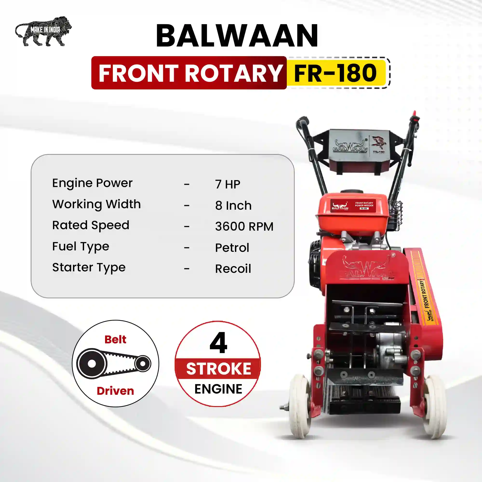 best inter cultivator machine for farmers balwaan fr-180 petrol weeder