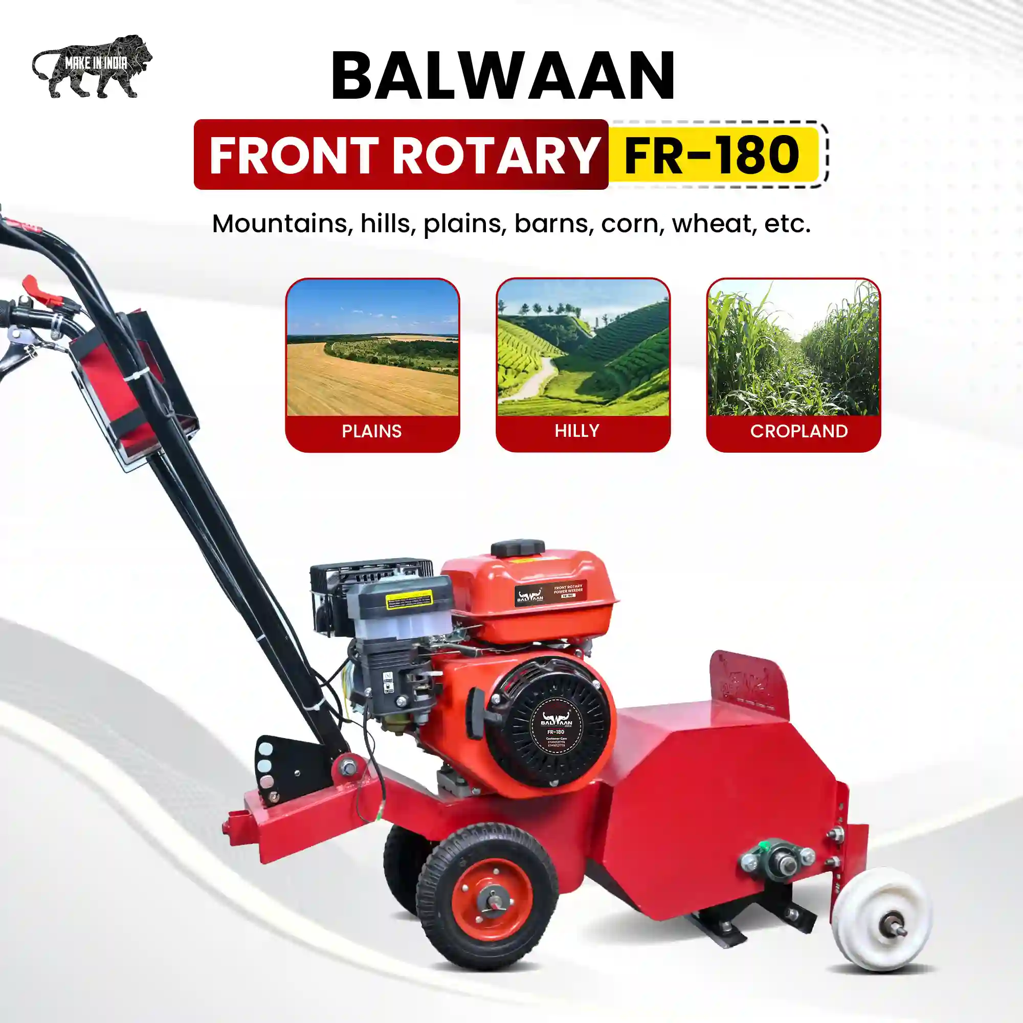 heavy duty fr-180 inter cultivator belt driven power weeder india